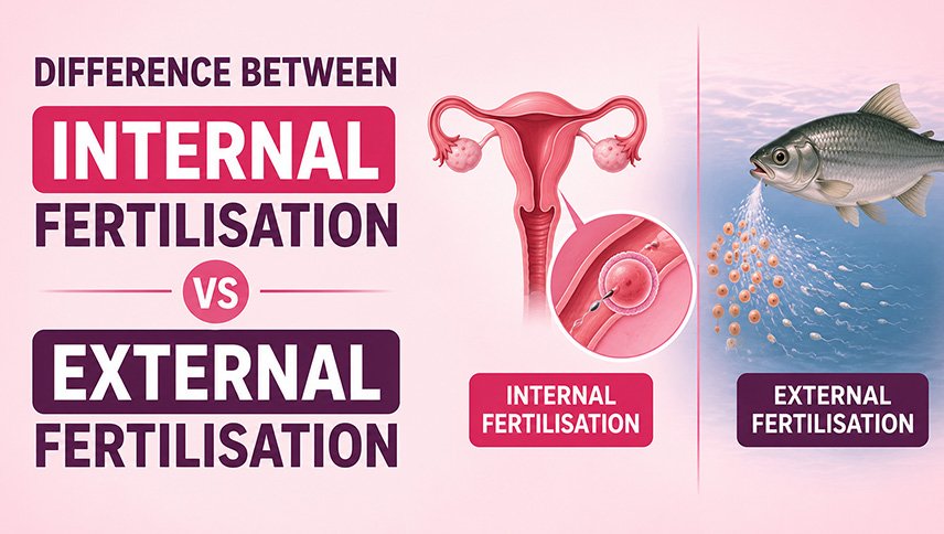Difference Between Internal Fertilisation and External Fertilisation